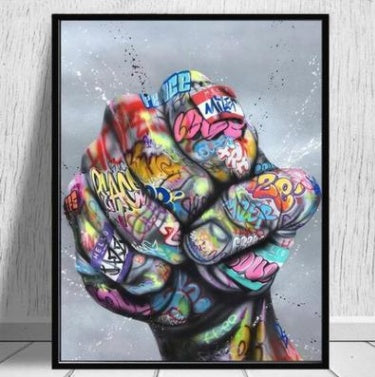 Modern Street Graffiti Hands Canvas  Painting Wall Art Posters and  Picture For Living Room Home Decor No Frame Milanforme