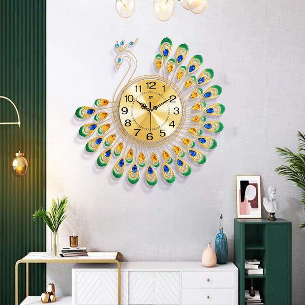 Peacock Wall Clock Living Room Clock Watch Decoration Wall Clock Quartz null
