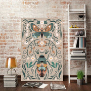 1pcs Modern Classic Wood Frame Canvas Wall Decor With Plant Flower & Butterfly Print, Girls Bedroom Wrap Canvas Painting, Animal Nature Digital Art, Realism Mid-Century Bohemian Collegiate Room Decor Milanforme