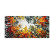 Modern Brich Treescape Landscape Canvas Artwork Handpainted Orange Forest Thick Oil Painting Natural Home Wall Decor Milanforme