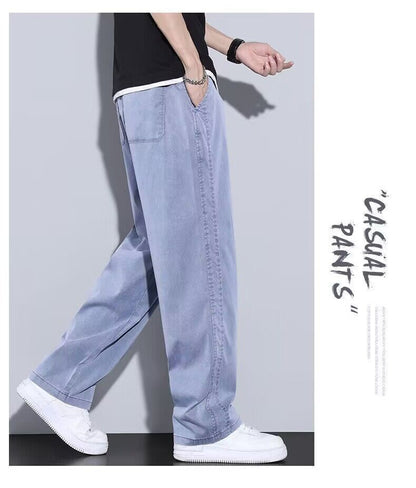  View details for Summer Men’s Ice Silk Jeans – lightweight, breathable denim for hot weather comfort