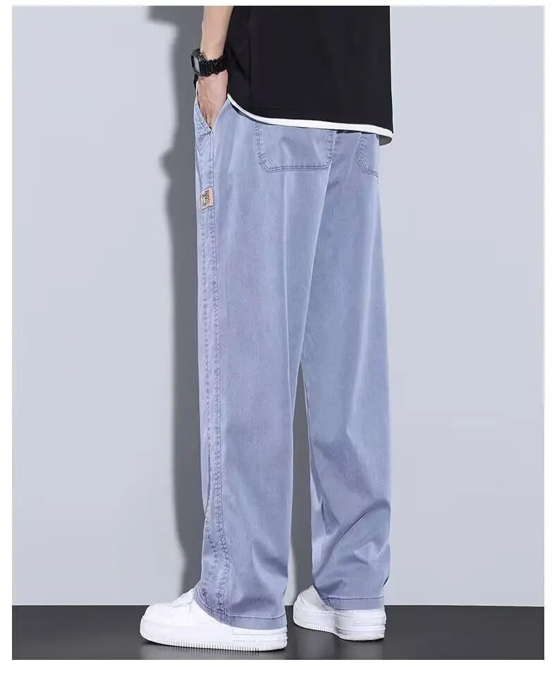  View details for Summer Men’s Ice Silk Jeans – lightweight, breathable denim for hot weather comfort