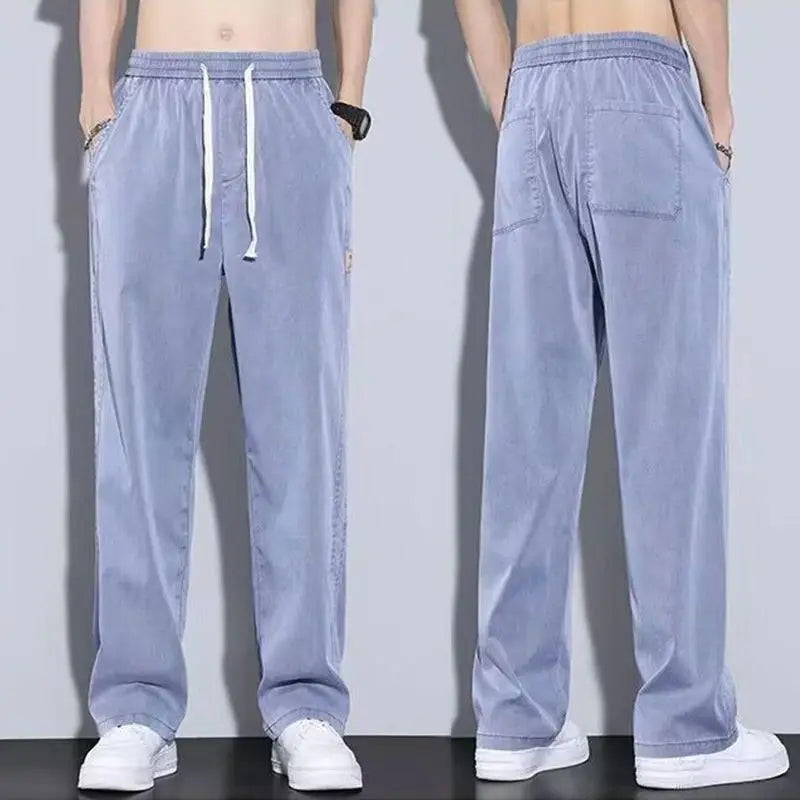  View details for Summer Men’s Ice Silk Jeans – lightweight, breathable denim for hot weather comfort