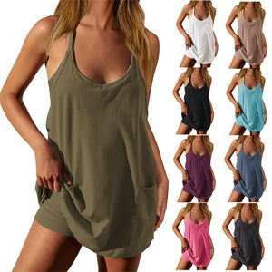 Vibez Romper - Summer Romper | Cool & Stylish Vibes in multiple colors with sleeveless design and front pockets, ideal for warm-weather outfits.