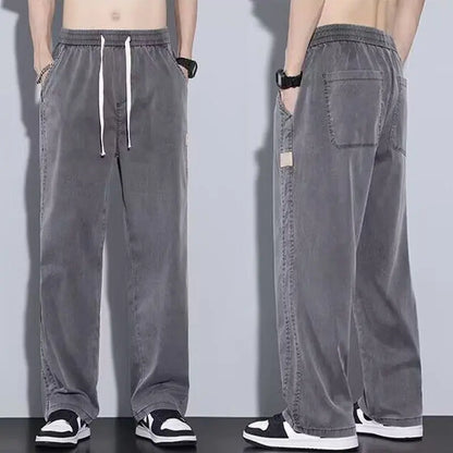  View details for Summer Men’s Ice Silk Jeans – lightweight, breathable denim for hot weather comfort